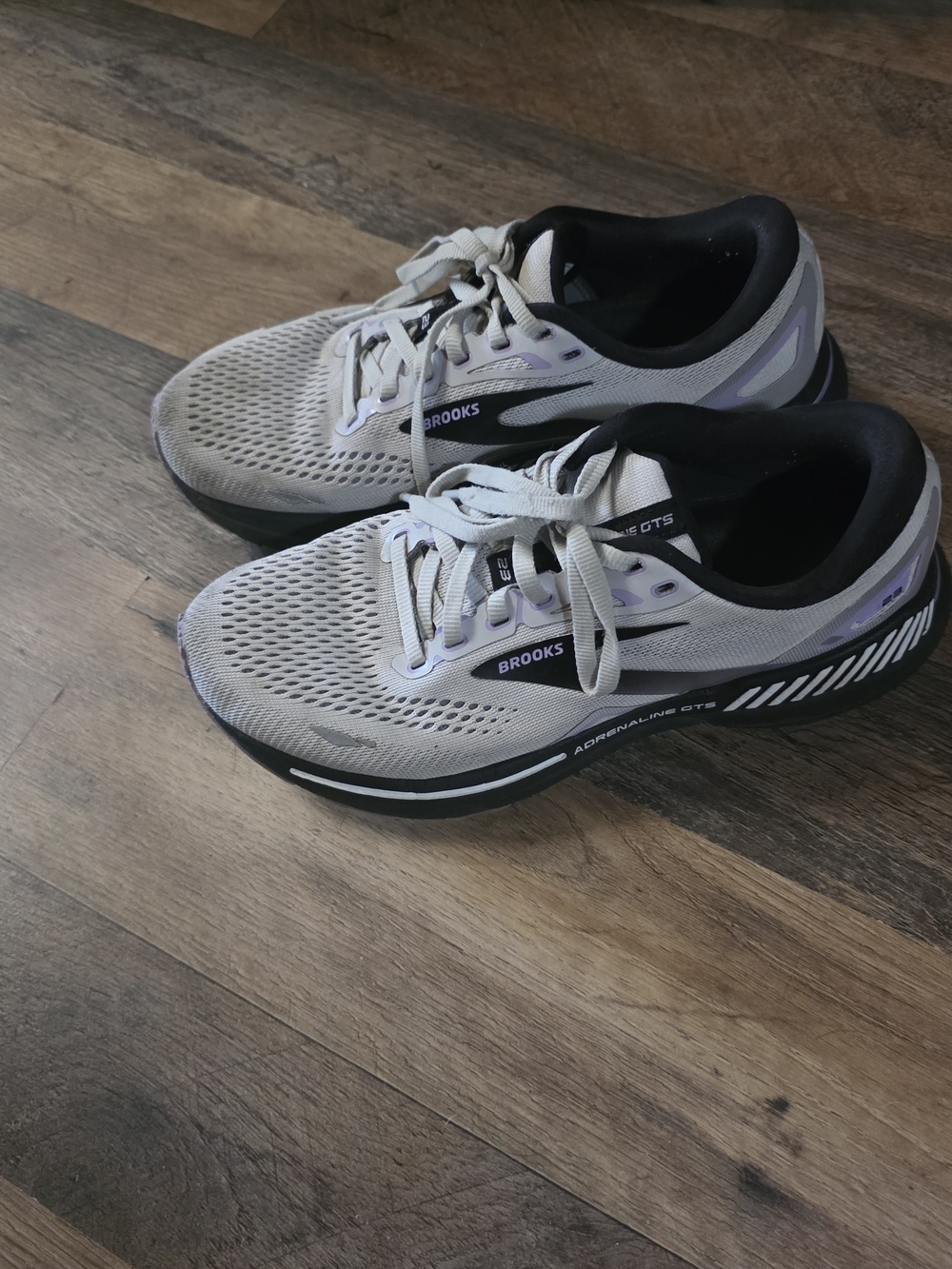 Brooks Women's Adrenaline GTS - Gray with Purple Accents